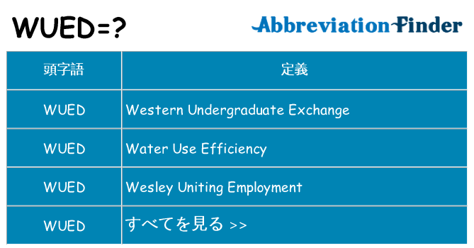 wued は何の略します。