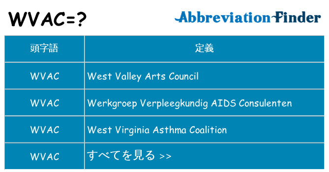 wvac は何の略します。