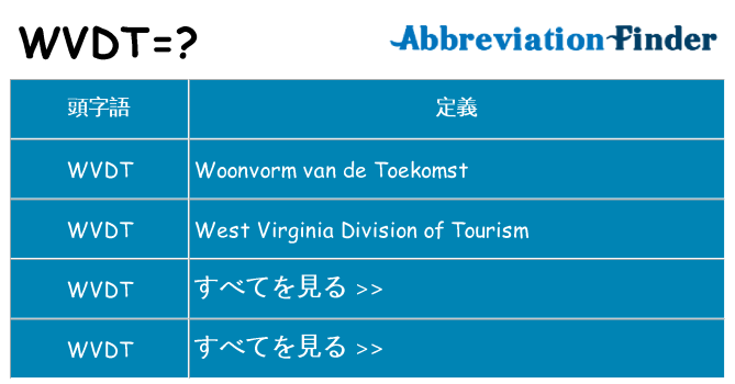 wvdt は何の略します。