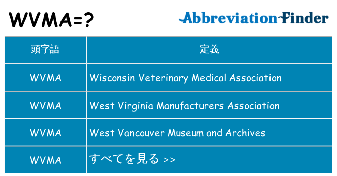wvma は何の略します。