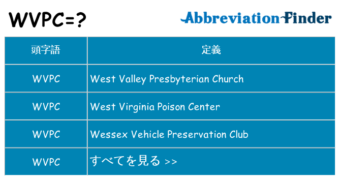 wvpc は何の略します。