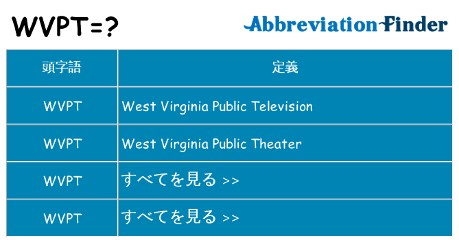 wvpt は何の略します。