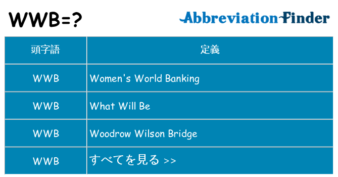 wwb は何の略します。