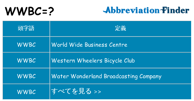 wwbc は何の略します。