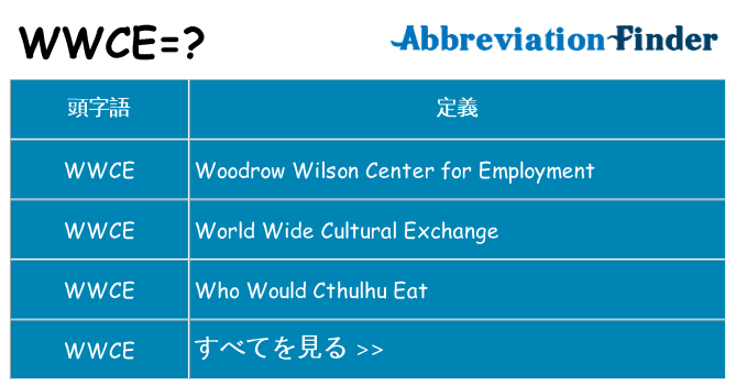 wwce は何の略します。