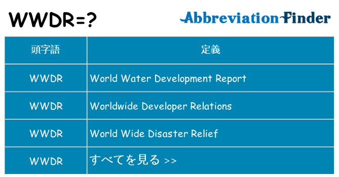 wwdr は何の略します。