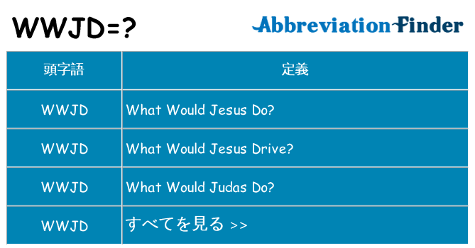wwjd は何の略します。