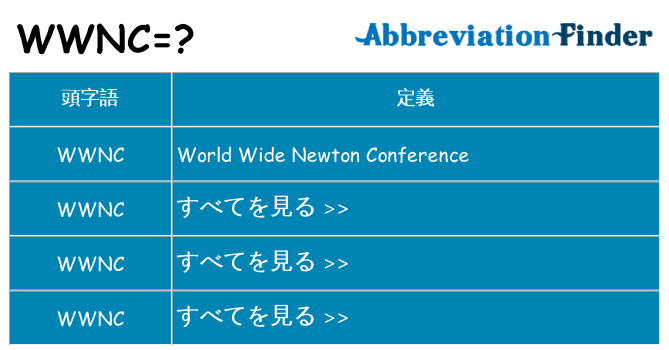 wwnc は何の略します。