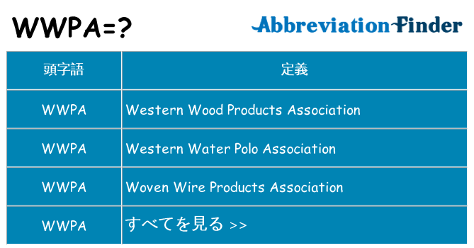 wwpa は何の略します。