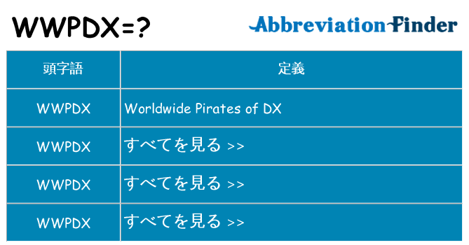 wwpdx は何の略します。