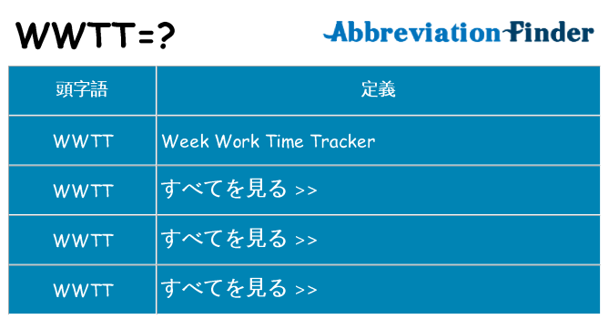 wwtt は何の略します。