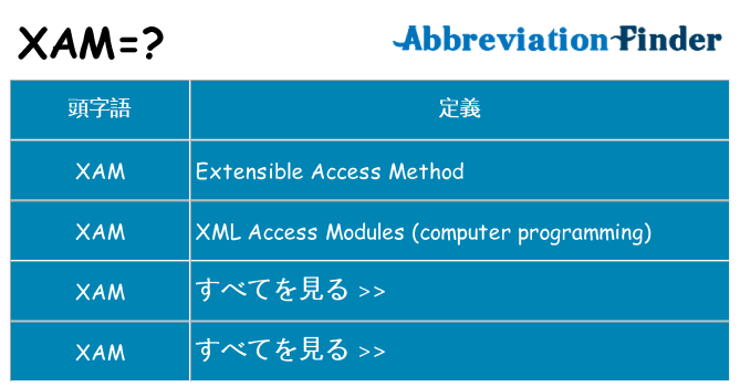 xam は何の略します。