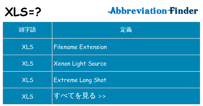 xls は何の略します。