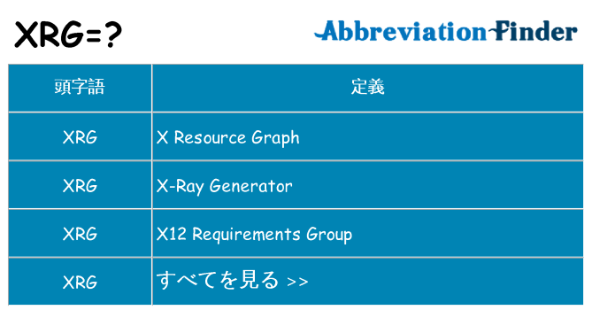 xrg は何の略します。