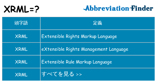 xrml は何の略します。