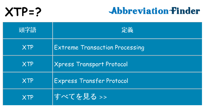 xtp は何の略します。