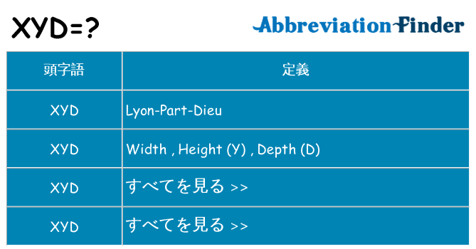 xyd は何の略します。