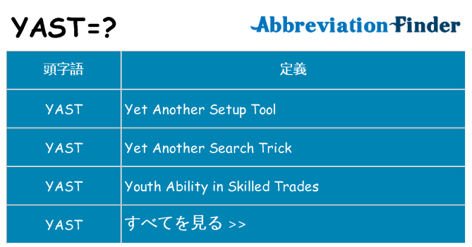 yast は何の略します。