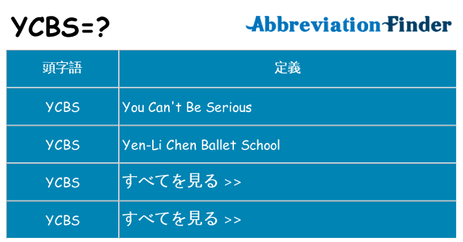 ycbs は何の略します。