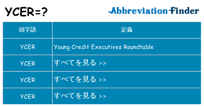 ycer は何の略します。