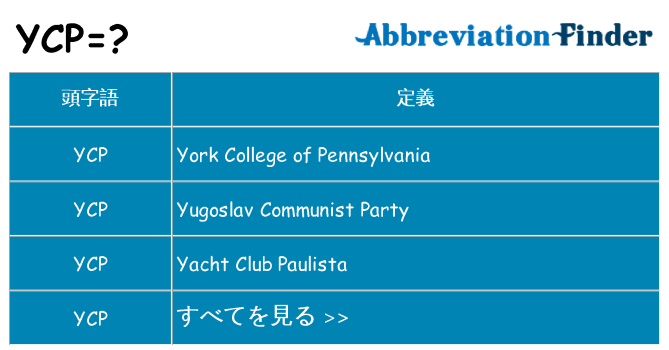 ycp は何の略します。