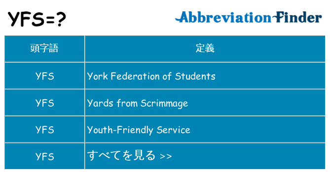 yfs は何の略します。