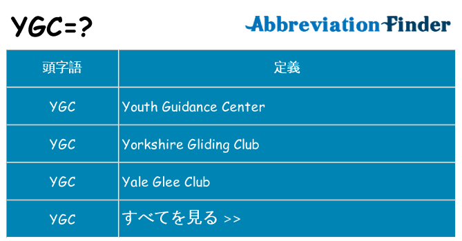ygc は何の略します。