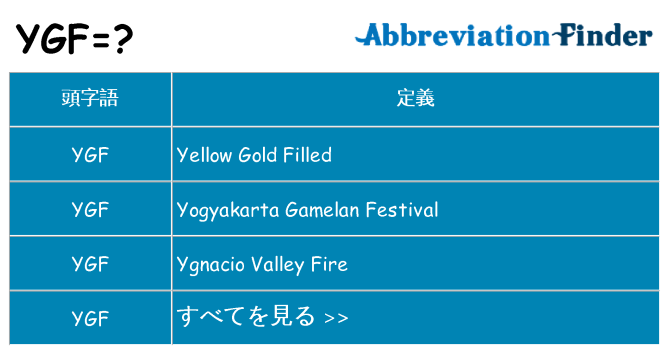 ygf は何の略します。
