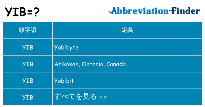 yib は何の略します。
