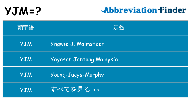 yjm は何の略します。