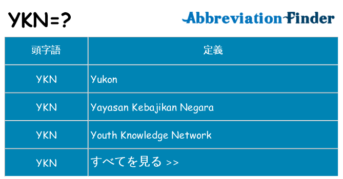 ykn は何の略します。