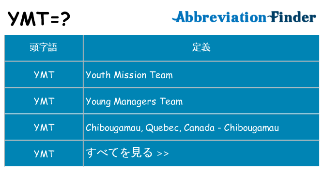 ymt は何の略します。