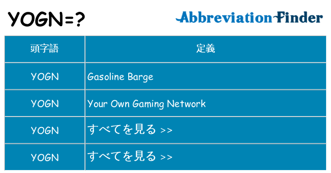 yogn は何の略します。