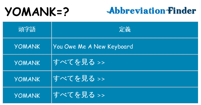 yomank は何の略します。