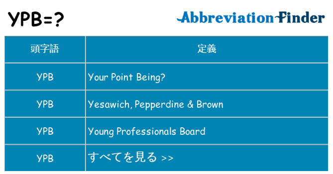 ypb は何の略します。