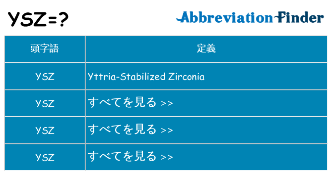 ysz は何の略します。