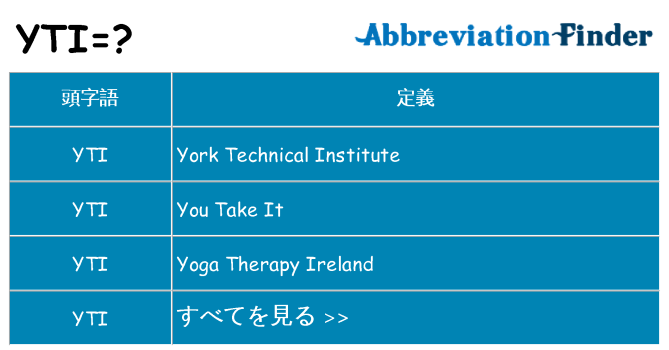yti は何の略します。