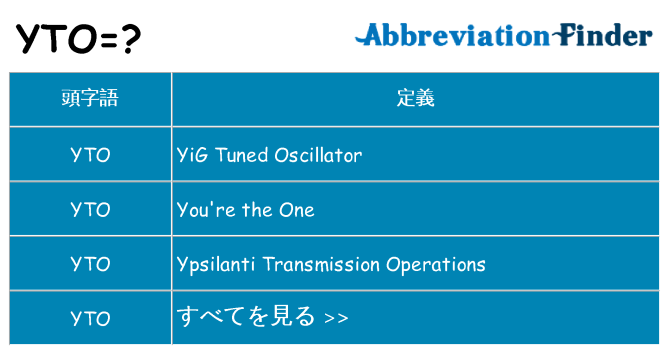 yto は何の略します。