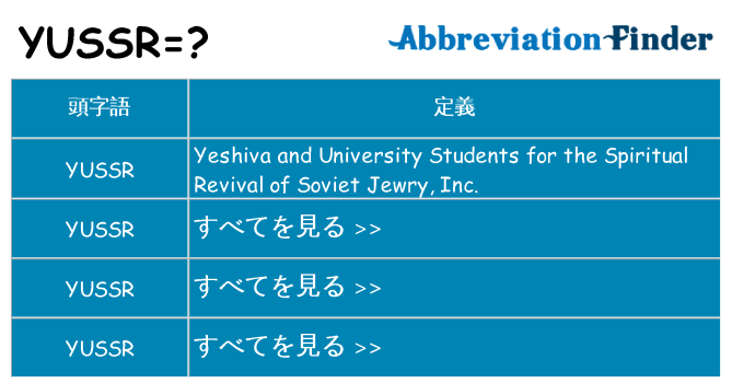 yussr は何の略します。
