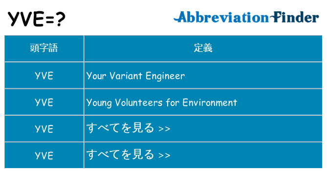 yve は何の略します。
