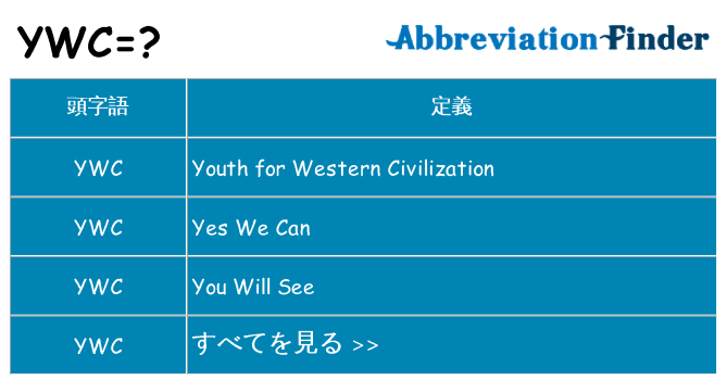 ywc は何の略します。
