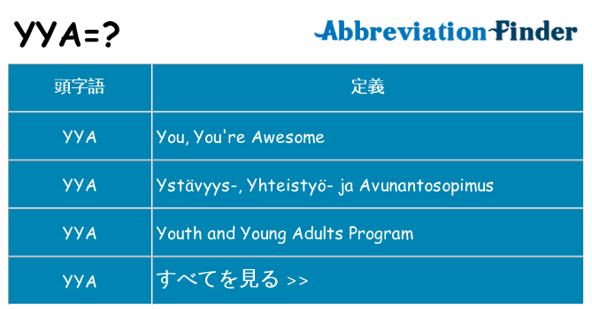 yya は何の略します。