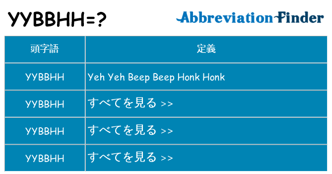 yybbhh は何の略します。