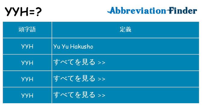 yyh は何の略します。