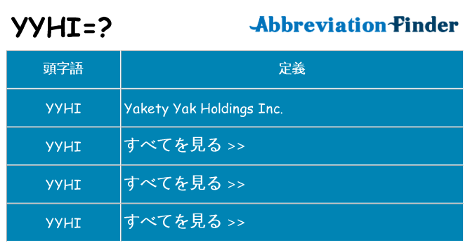 yyhi は何の略します。