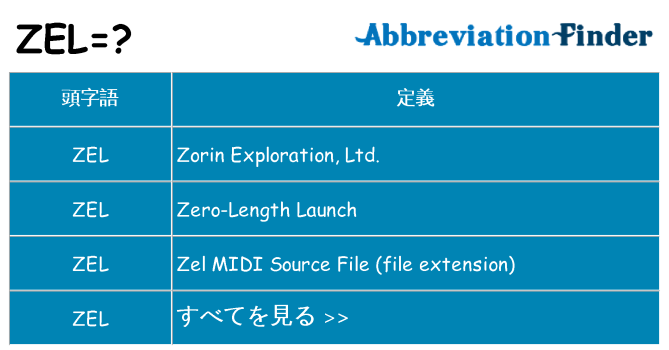 zel は何の略します。