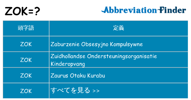 zok は何の略します。