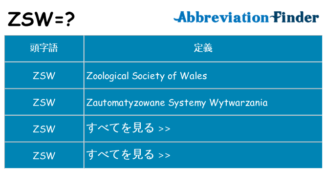 zsw は何の略します。