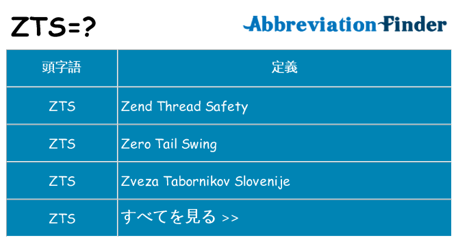 zts は何の略します。