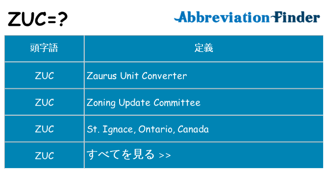 zuc は何の略します。